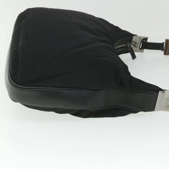 GUCCI Shoulder Bag Canvas Leather Black Auth - Picture 4 of 16